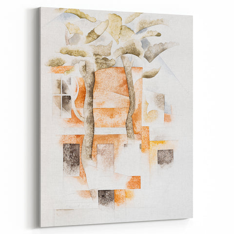 Abstract Modern Wall Art of Bermuda Houses by Charles Demuth