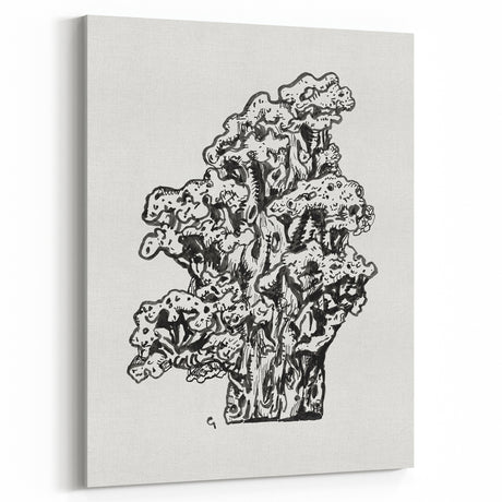 Abstract Coral Ink Drawing: Modern Black and White Wall Art by Leo Gestel