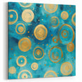 Abstract Turquoise and Gold Circles - Modern Geometric Wall Art