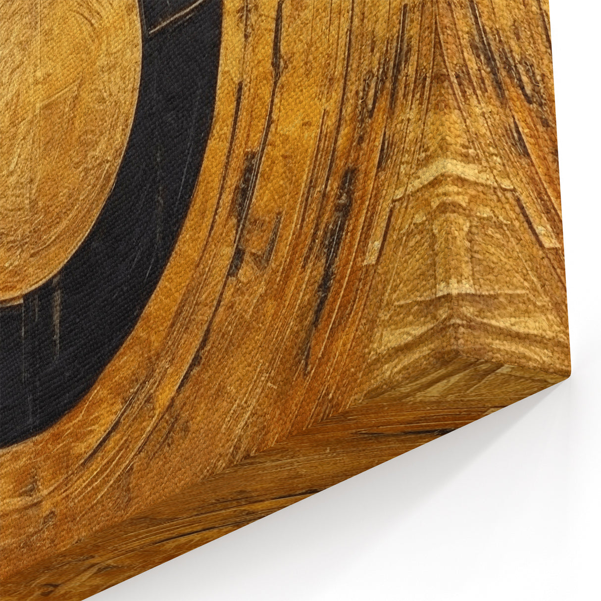 Abstract Gold and Black Circle Art - Modern Textured Wall Decor