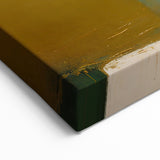 Geometric Line Art - Green, Gold, and White Abstract Canvas Design