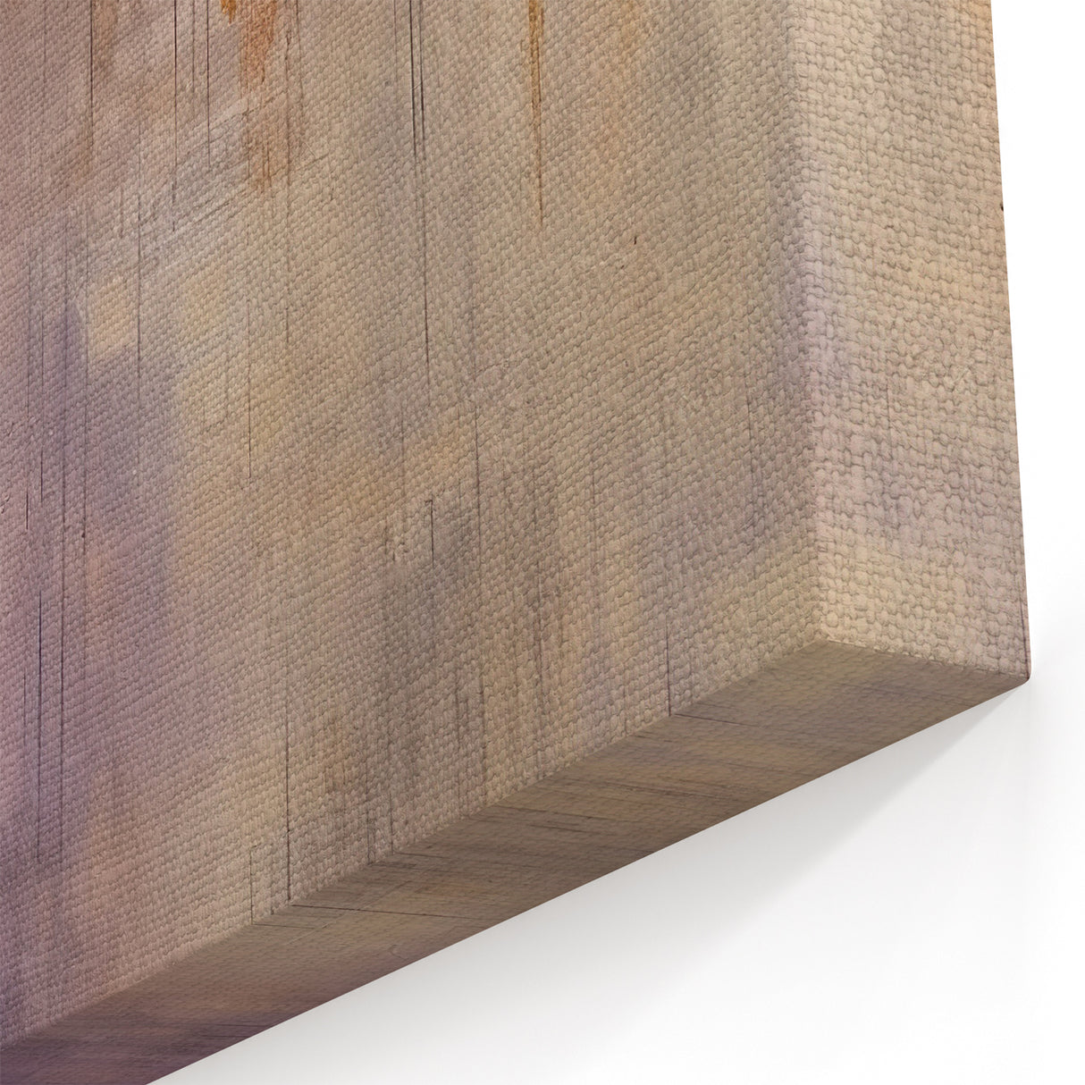 Modern Brush Strokes - Abstract Purple, Gold, and Beige Canvas Art