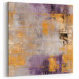 Abstract Strokes Canvas - Purple, Gold, and Gray Geometric Art
