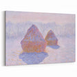 Impressionist Haystack Winter Scene - Monet Snow & Sun Effect Print