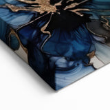 Colorful Abstract Florals - Artistic Flower Designs in Blue and Gold