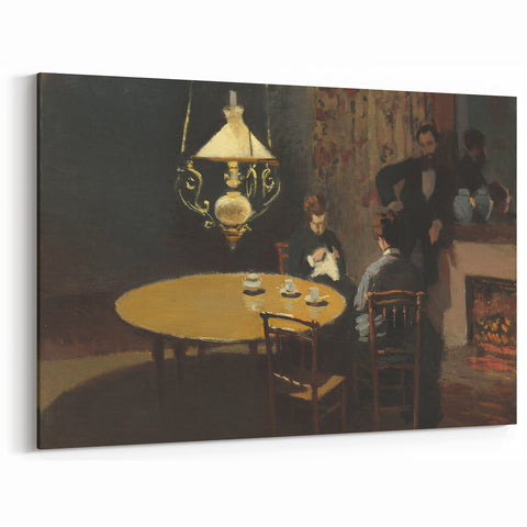 Impressionist Interior Scene - After Dinner by Claude Monet Print