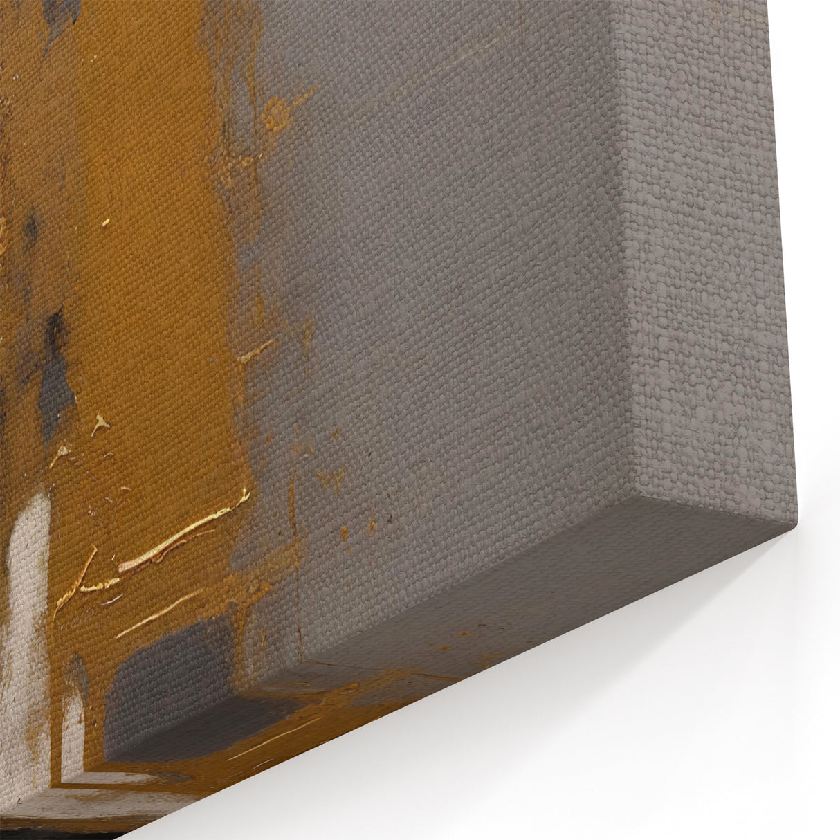 Geometric Abstract Art - Gold, Black, and Gray Textured Canvas Design