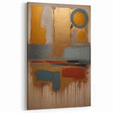 Gold, Teal, and Mustard Abstract Art - Bold Geometric Canvas Print