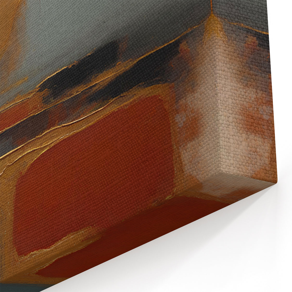 Gold, Teal, and Mustard Abstract Art - Bold Geometric Canvas Print