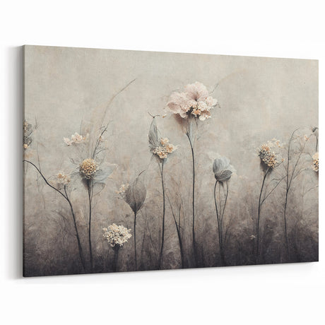 Modern Floral Wall Decor - Tranquil Blossom Canvas Art