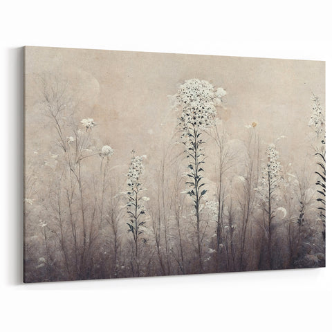 Modern Floral Abstract - Serene White Bloom Canvas Art