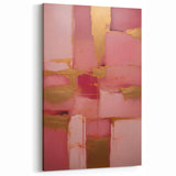 Chic Blush Pink and Gold Abstract Art - Contemporary Line Canvas
