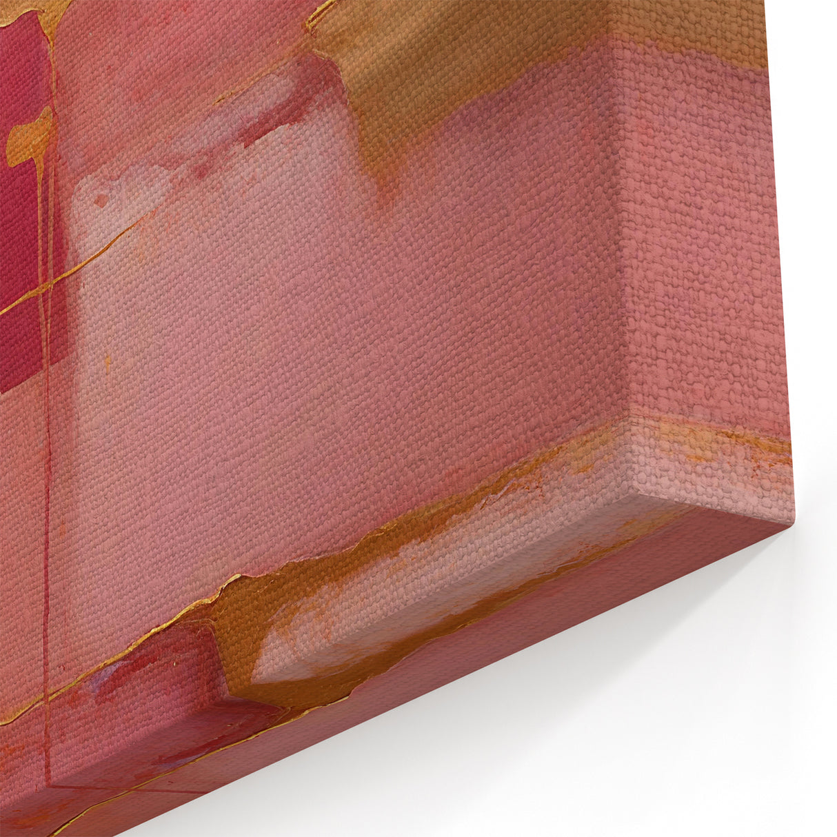 Chic Blush Pink and Gold Abstract Art - Contemporary Line Canvas