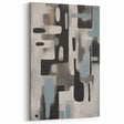 Muted Blue and Gray Abstract Line Art - Modern Monochrome Canvas Print