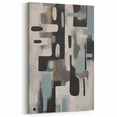 Muted Blue and Gray Abstract Line Art - Modern Monochrome Canvas Print