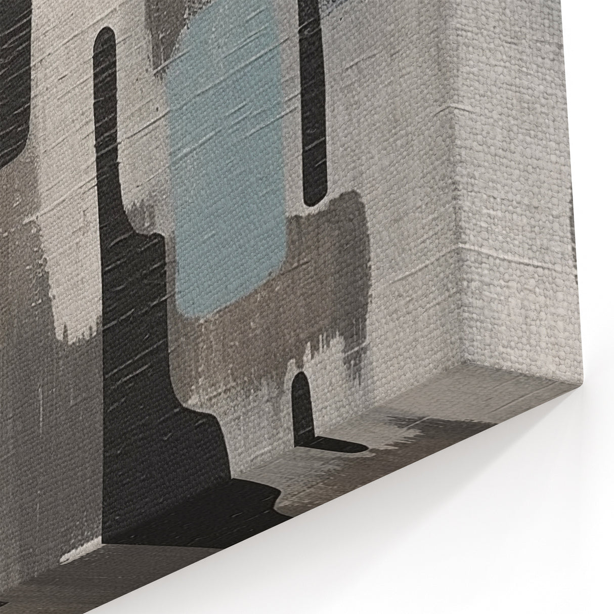 Muted Blue and Gray Abstract Line Art - Modern Monochrome Canvas Print