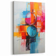 Vibrant Geometric Abstract Art - Colorful Blue and Red Canvas
