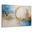 Blue and Gold Abstract Circle Art - Ocean Breeze Coastal Canvas Print