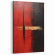 Fiery Red Abstract Strokes Art - Bold Black and Red Canvas Design