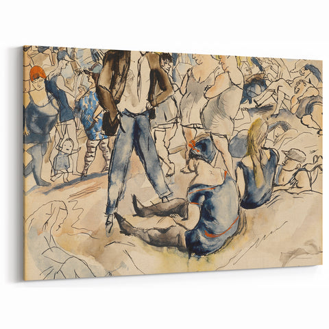Vibrant Beach Scene Modern Art - Coney Island Inspired Wall Decor