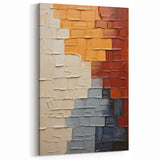 Textured Abstract Blocks Art - Earthy Brown, Beige, and Gray Canvas