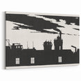 Industrial Silhouette Modern Art - Monochrome Cityscape Wall Decor