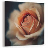 Modern Floral Abstract - Elegant Peach Rose Canvas Art