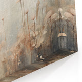 Floral Abstract Canvas Art - Ethereal Forest Mushroom Scene