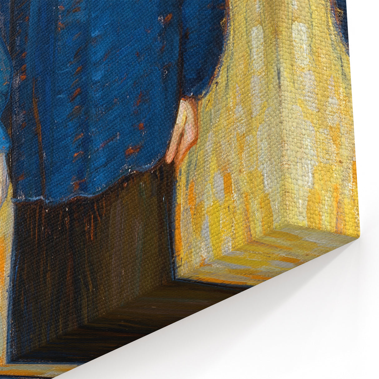 Vibrant Modern Wall Art - Expressive Portrait of a Couple in Warm Tones