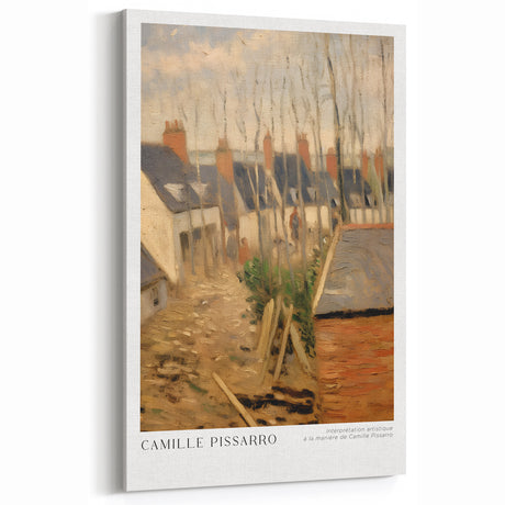 Pissarro Wall Art - Original Camille Pissarro Inspired Village Scene Canvas
