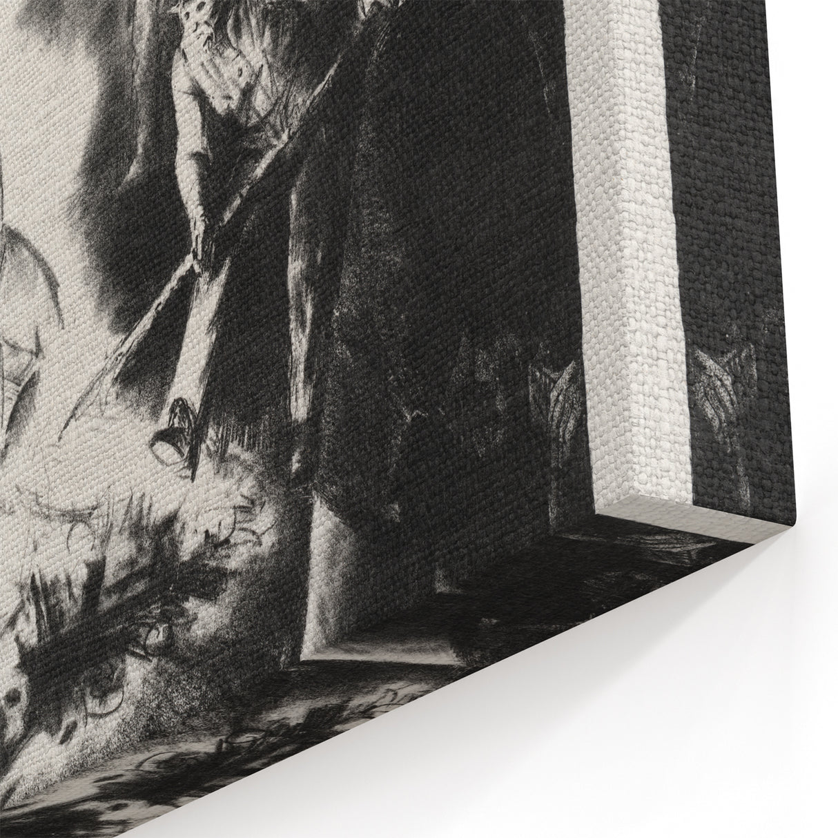 Dramatic Vintage Wall Art - Intense Black and White Scene in Charcoal