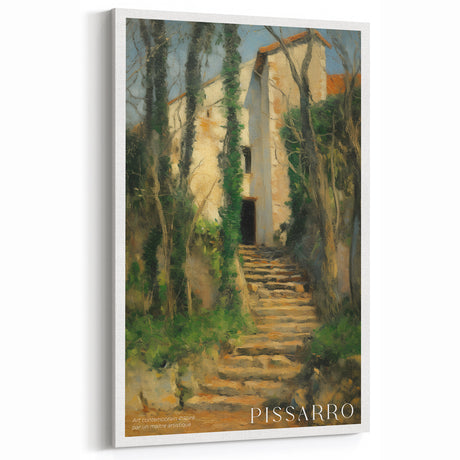 Pissarro Canvas - Rustic Camille Pissarro Ivy-Covered Stone Building Wall Art