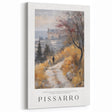 French Landscape Art - Camille Pissarro Misty Path Impressionist Canvas Print