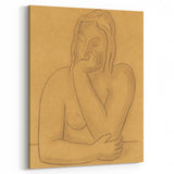 Minimalist Figurative Wall Art - "Seated" by Mikulas Galanda in Warm Tones