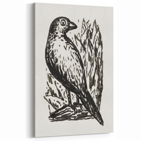 Modern Wall Art: Monochrome Bird Illustration – Minimalist Black & White Decor