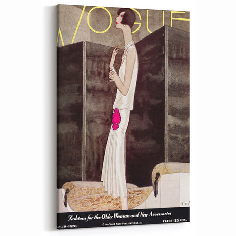 Vintage Vogue Wall Art - Chic 1928 Evening Gown Fashion Print