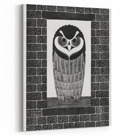 Modern Wall Art: Bold Owl Illustration in Black & White – Minimalist Decor