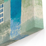 Modern Wall Art: Abstract Patchwork in Cool Tones – Tranquil Contemporary Decor