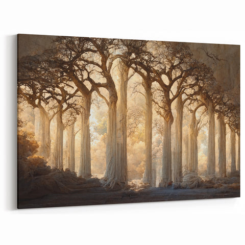 Abstract Botanical Prints - Enchanted Forest Canvas Landscape