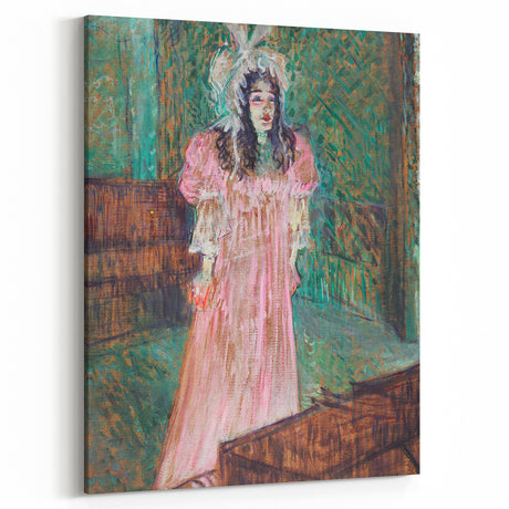 Impressionist Portrait - May Belfort in Pink by Toulouse-Lautrec Art Print