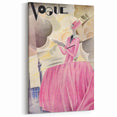 Art Deco Vogue Cover Print - Pink Gown Fashion Illustration Wall Art