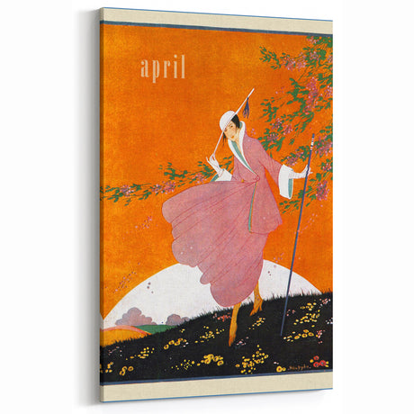 Springtime Vogue Cover Art - Pink Coat Fashion Illustration Print