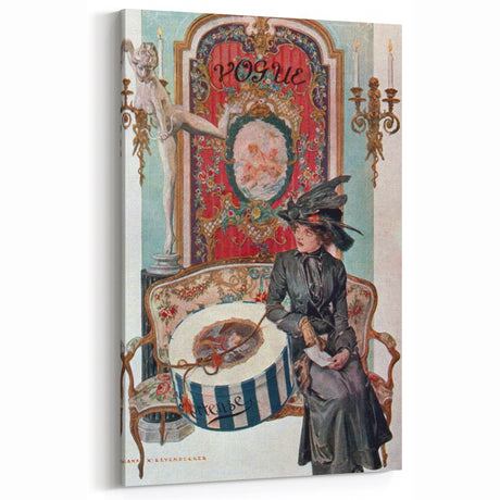 Vintage Vogue Elegant Lady Print - Ornate Decorative Wall Art