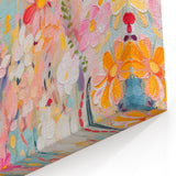 Floral Wall Art - Soft Pastel Garden Blooms in Abstract Style