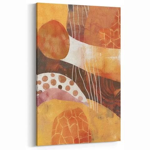 Abstract Autumn Wall Art - Warm Brown and Orange Fall Decor