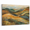 Rolling Hills Autumn Wall Art - Olive Green and Yellow Landscape Decor