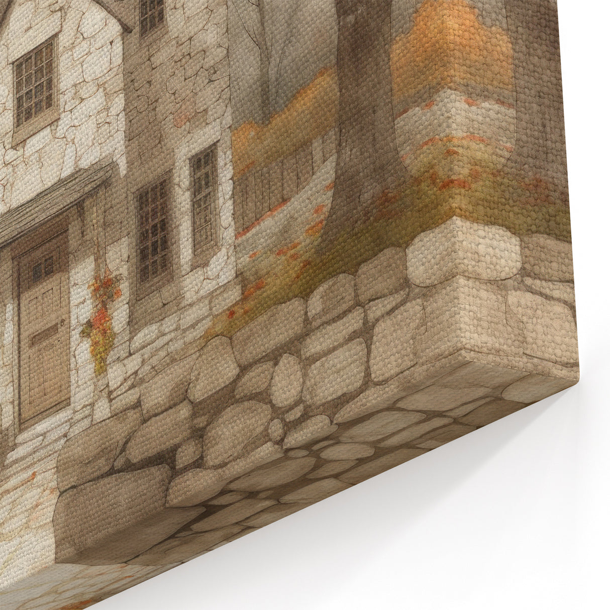 Charming Autumn Cottage - Fall Wall Art Rustic Cozy Seasonal Print