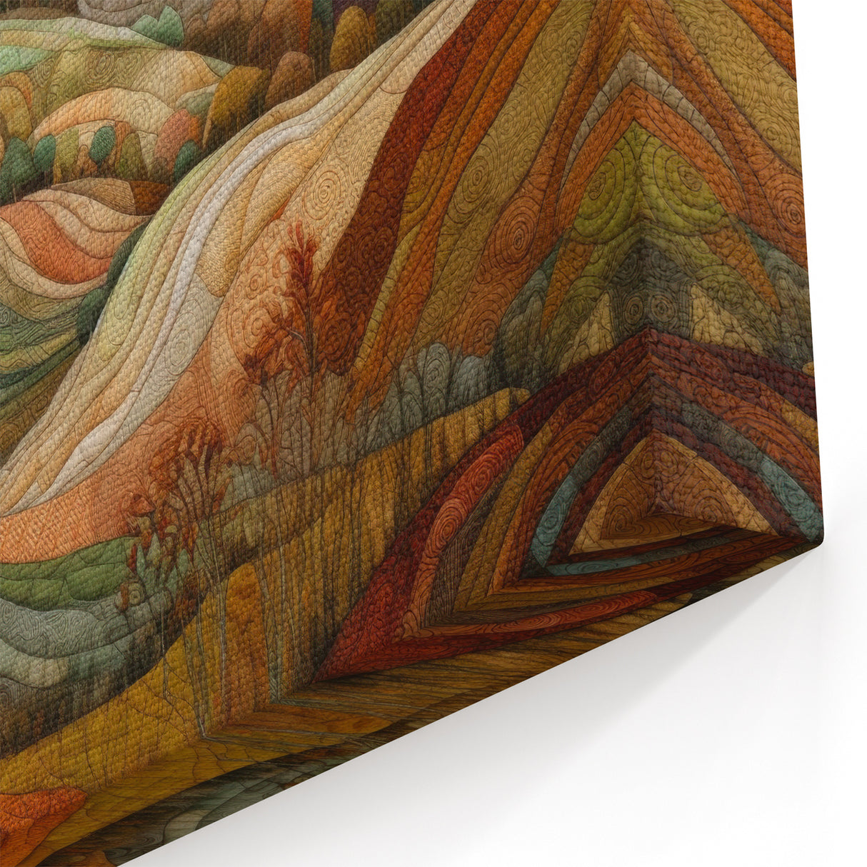 Autumn Hills Patchwork - Fall Wall Art Rustic Countryside Landscape