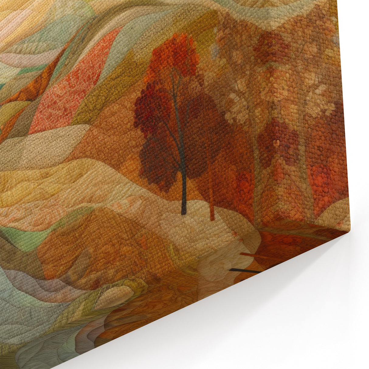 Fall Wall Art Cozy Patchwork Hills - Autumn Decor for Seasonal Warmth
