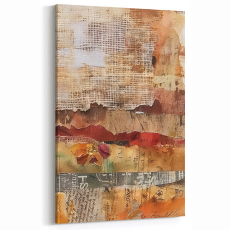 Mixed Media Fall Wall Art - Rustic Autumn Decor with Vintage Textures
